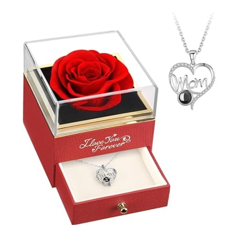 Christmas Eternal Rose & Projection Necklace - Gift Ideas